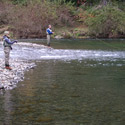 anglers cast in a riffle