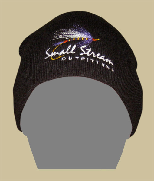 Small Stream Outfitters fly fishing beanie, knit stocking caps and